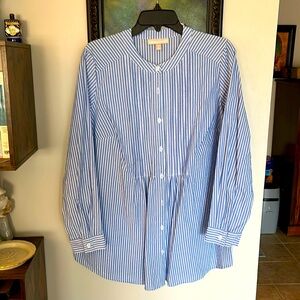 Woman Within blouse size 18/20. Blue/white stripe. Never worn
